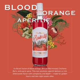 Abstinence Blood Orange Negroni-style mocktail with orange garnish.