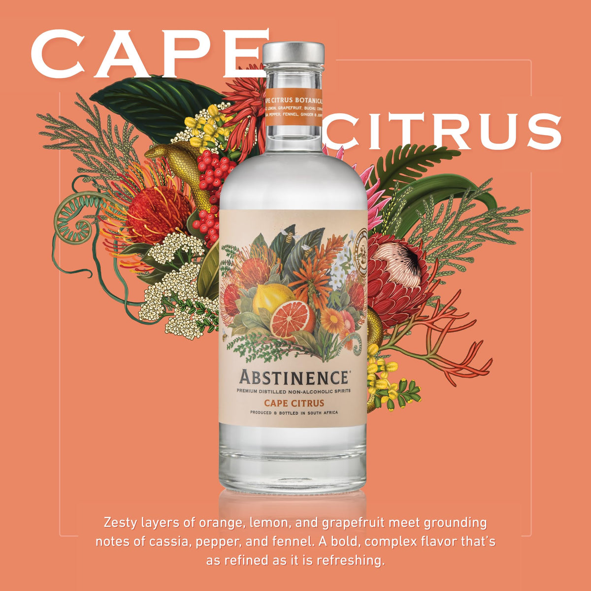 Abstinence Cape Citrus ingredients map highlighting natural botanicals