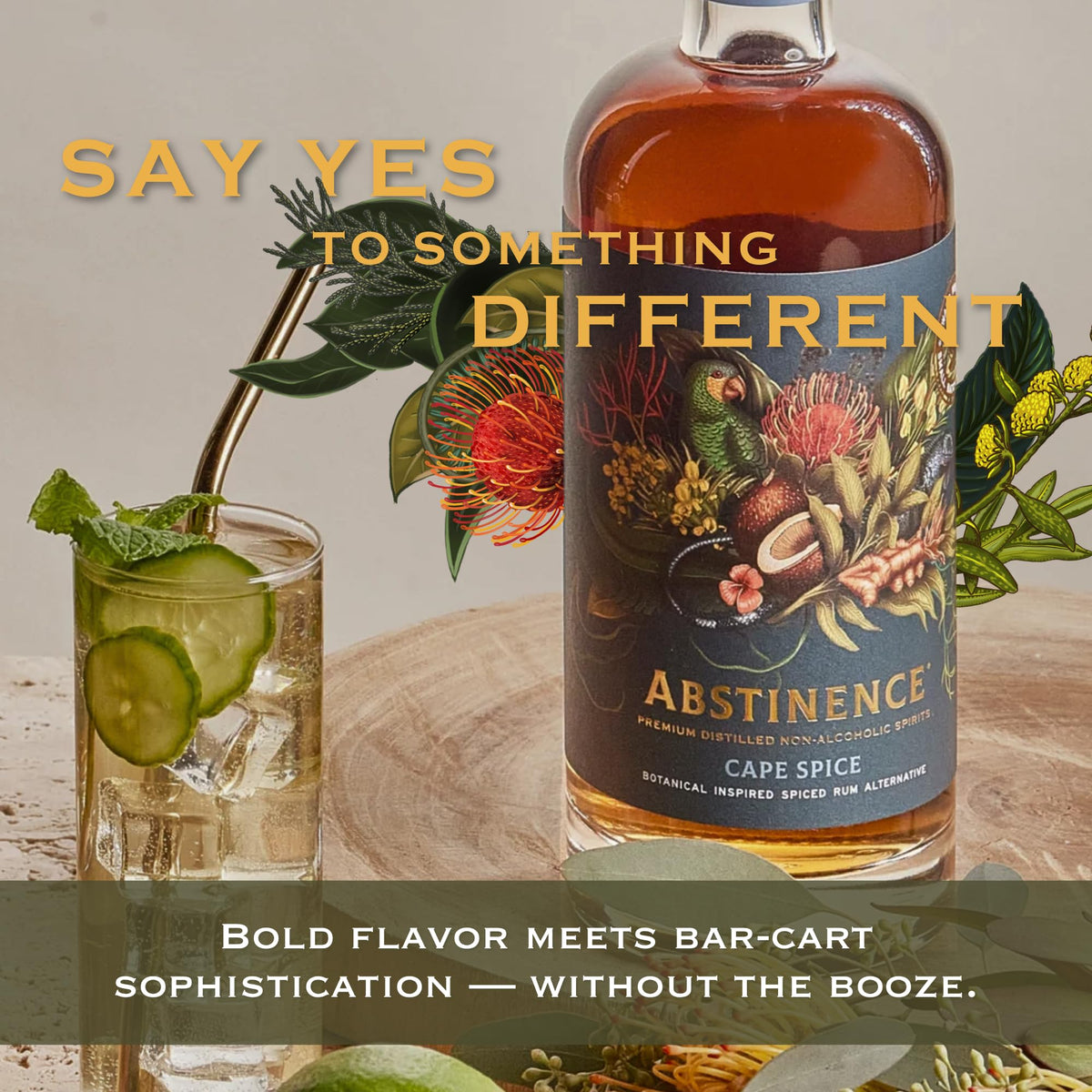 Abstinence Cape Spice mocktail with ginger ale showing versatile pairing