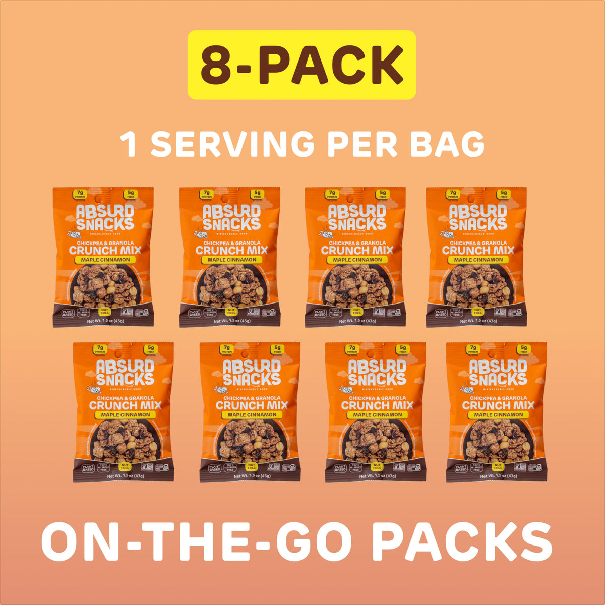 Absurd Snacks gluten-free kosher non-GMO labels on package