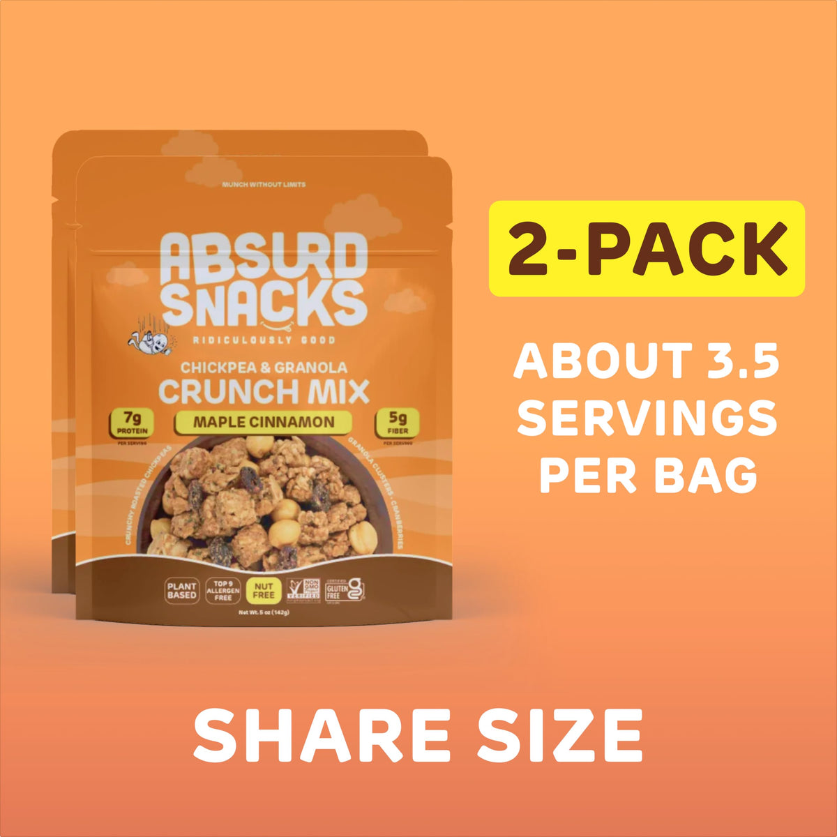 Absurd Snacks maple cinnamon crunchy texture enhances salads and grain bowls.