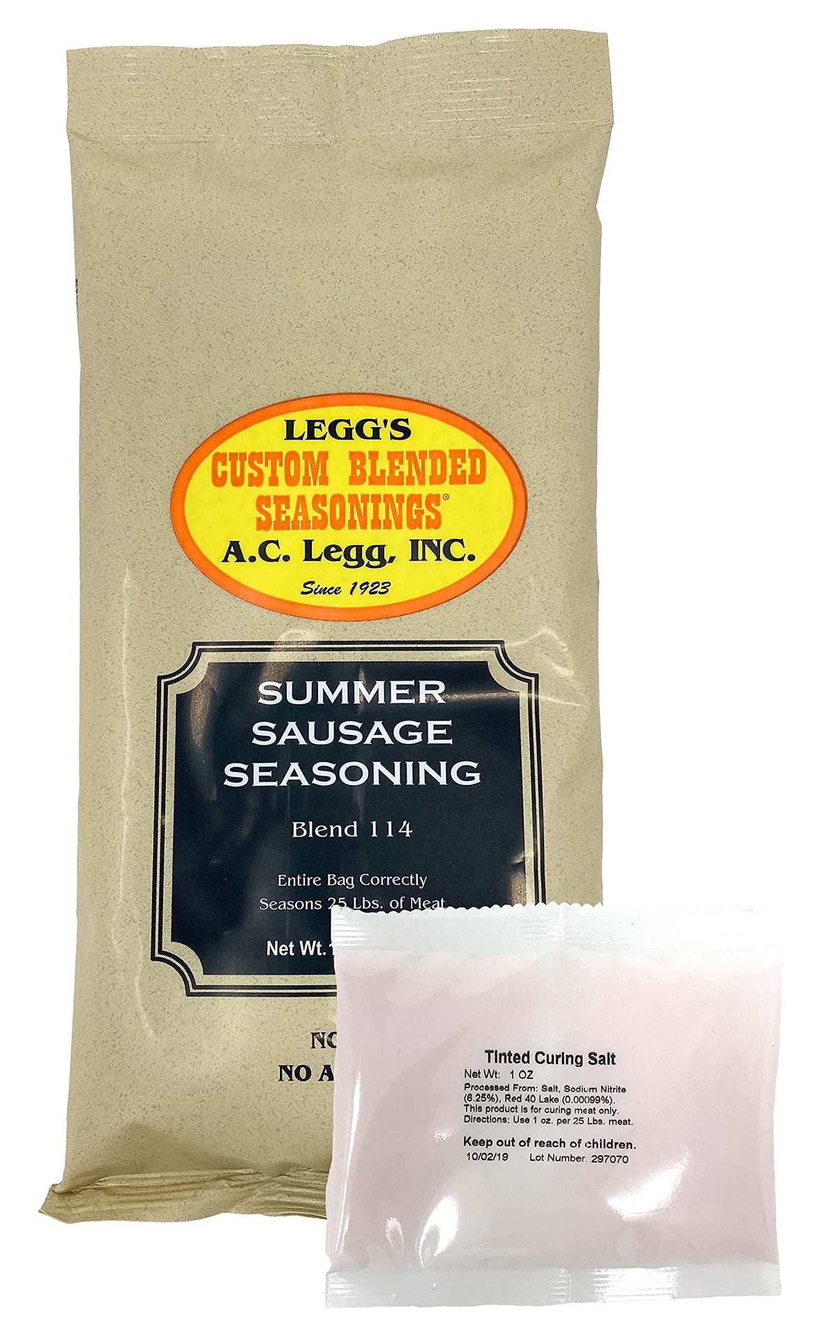 A.C. Legg seasoning ingredients mix ideal for pork, beef, or venison.