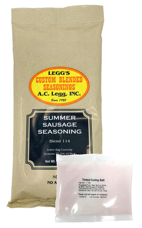 A.C. Legg seasoning ingredients mix ideal for pork, beef, or venison.