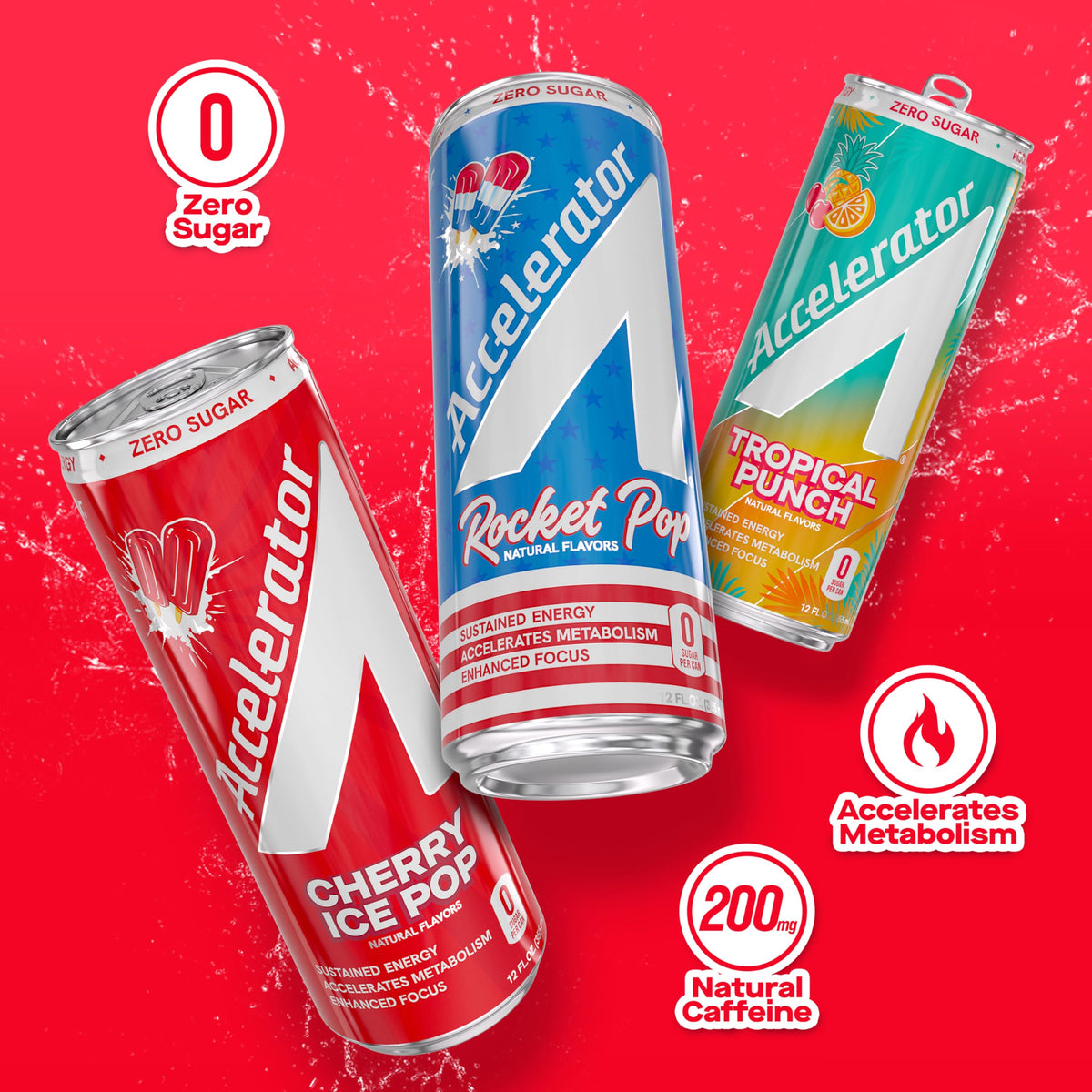 ACCELERATOR 200mg natural caffeine 12oz can for steady alertness