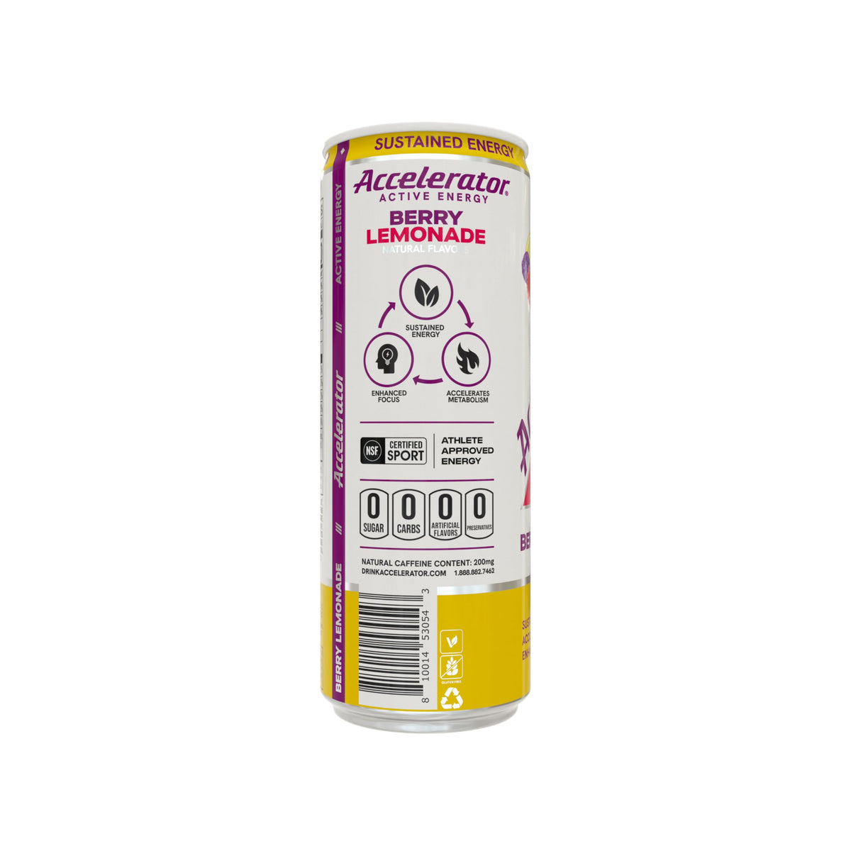 Fizz and bubbles of Accelerator energy drink signaling refreshing energy boost