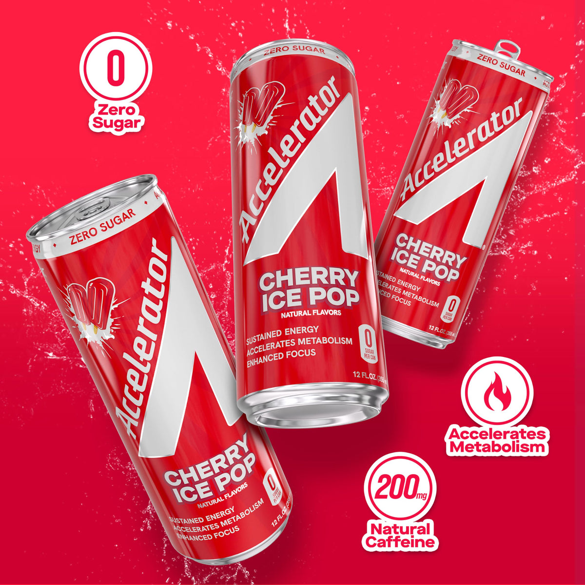 Accelerator Cherry Ice Pop fitness boost image suggests focus during training and study.