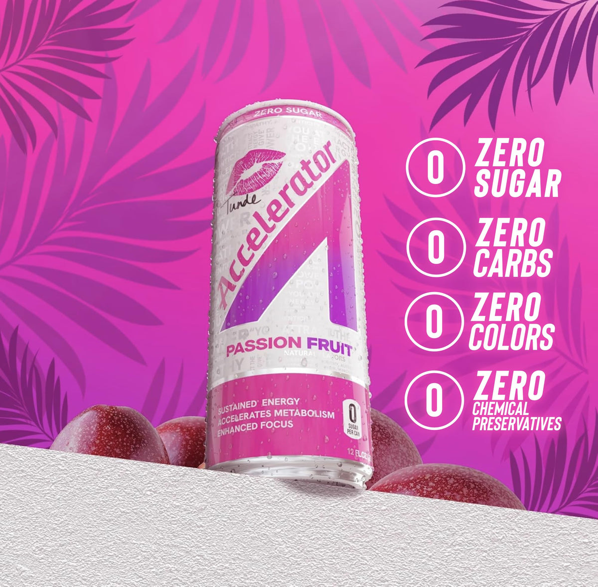 Accelerator energy drink twelve-pack display in a retail setting
