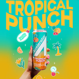 Close-up of can highlighting CoQ10 and capsaicin in Accelerator Tropical Punch