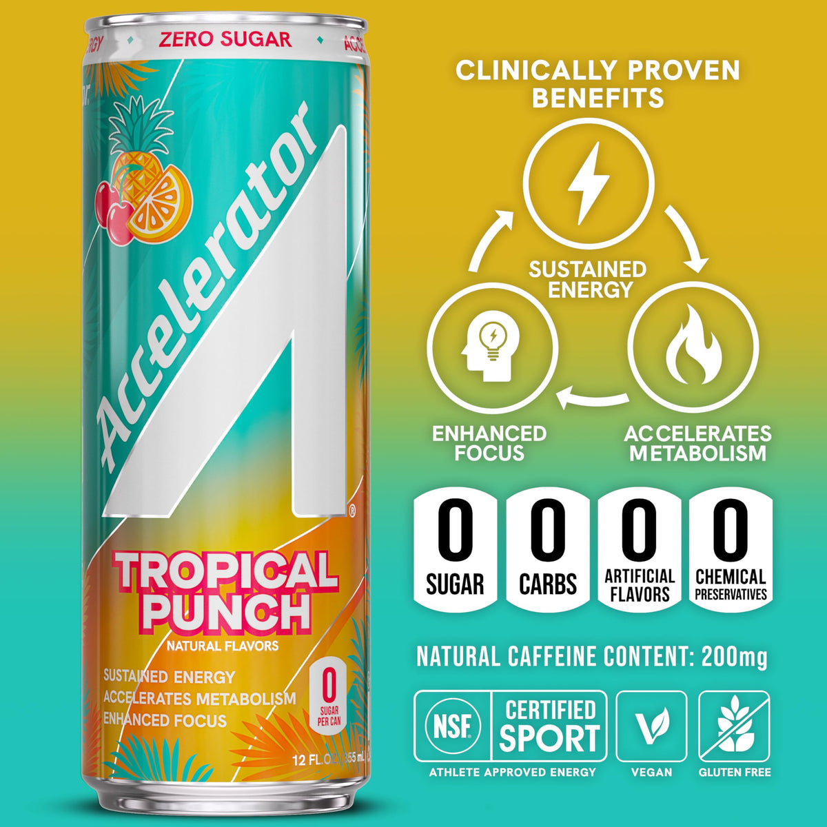 Pouring Accelerator Tropical Punch into a glass for a refreshing serving