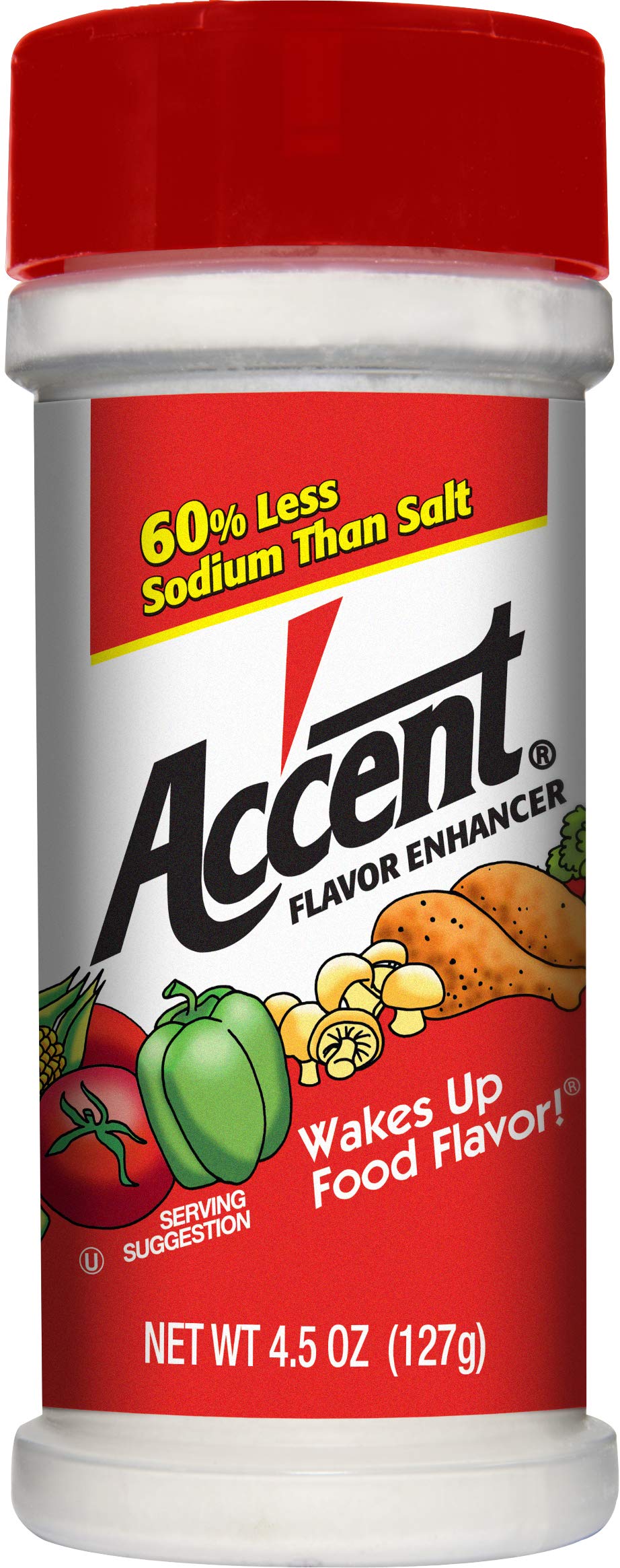 Ac'cent all natural flavor enhancer bottle front view highlights savory umami boost for meats