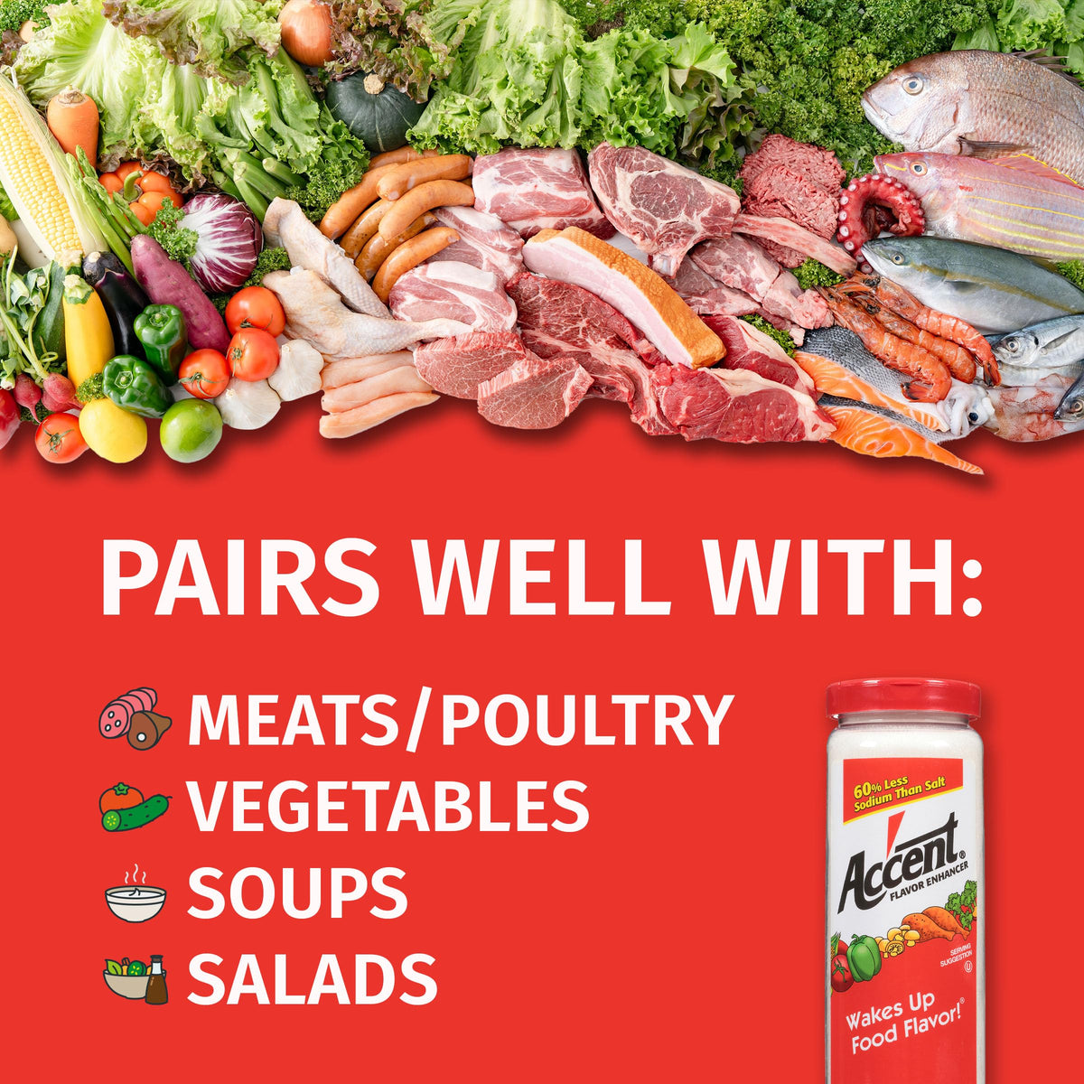 Ac'cent pack of 6 boxes shows versatile seasoning for soups, stews, and salads