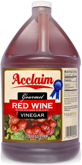Acclaim Red Wine Vinegar bottle pour showing versatile flavor for marinades
