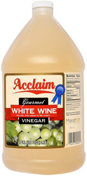 Acclaim White Wine Vinegar 1 gallon bottle with golden hue for dressings