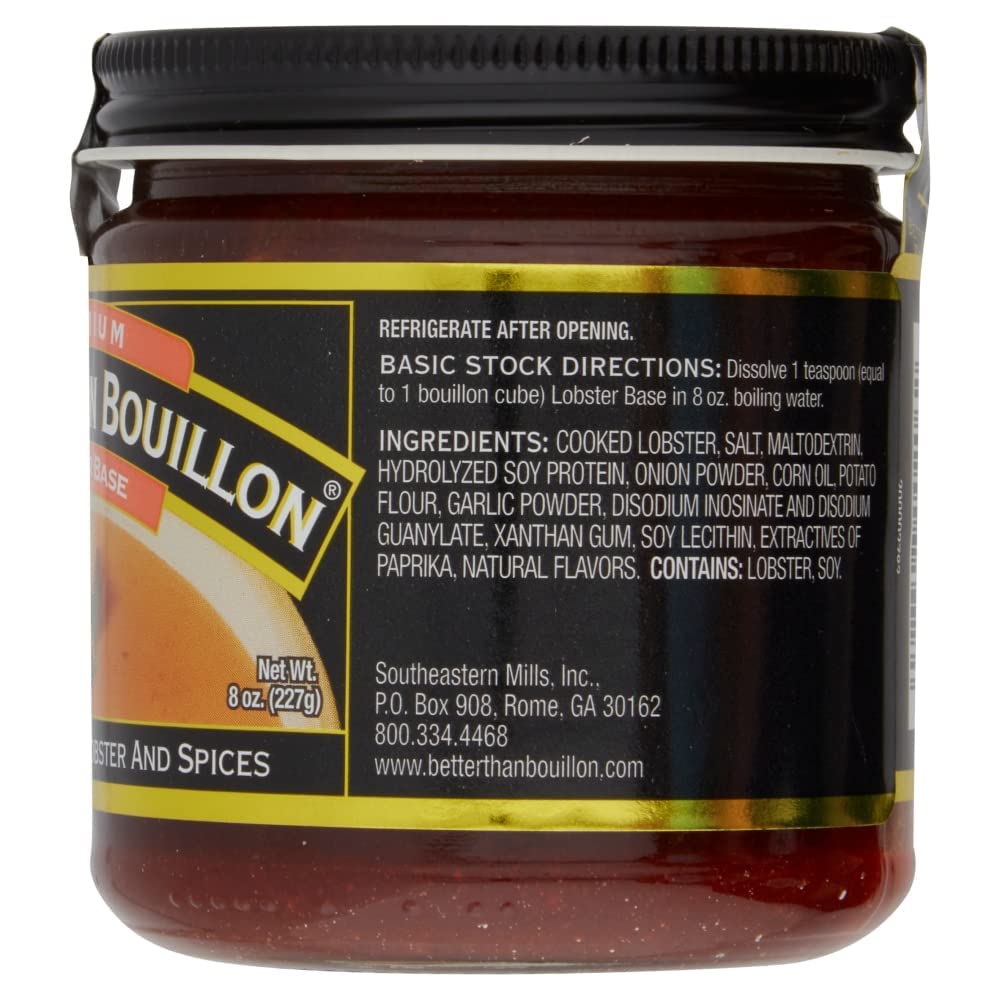 Accpo Better Than Bouillon Lobster Base ingredients closeup highlights spices