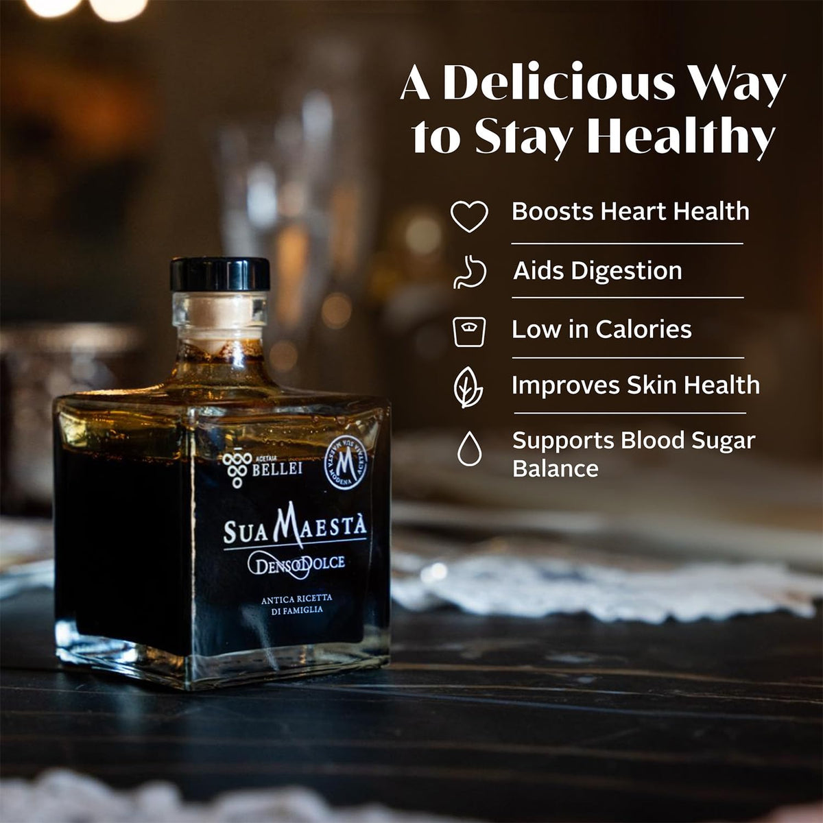 Acetaia Bellei Strawberry dessert pairing adds glossy sweetness