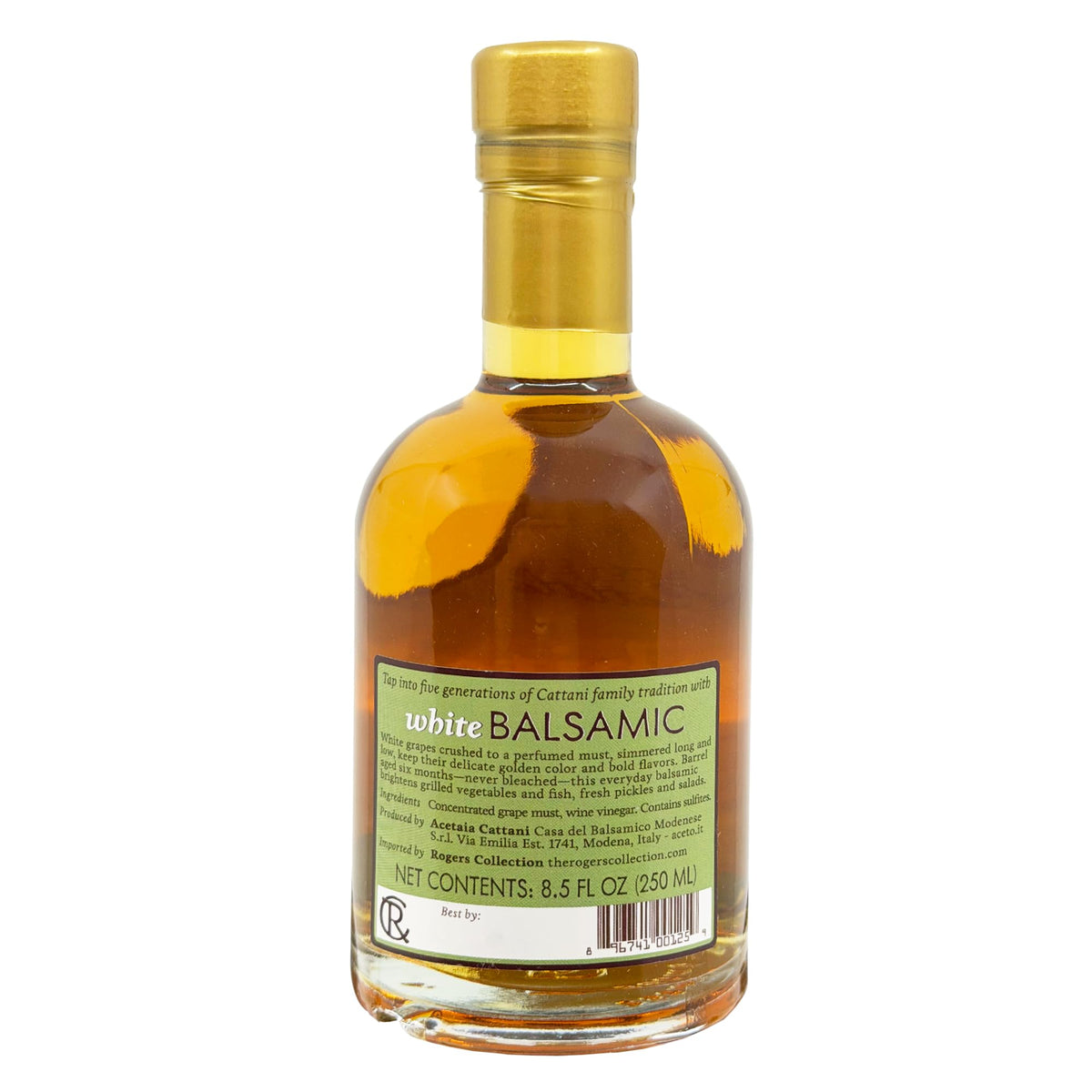 Acetaia Cattani White Balsamic Vinegar finishing drizzle to brighten flavors.