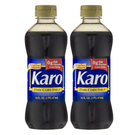 Ach Food Karo Dark Corn Syrup bottle front view with deep amber color for baking inspiration.