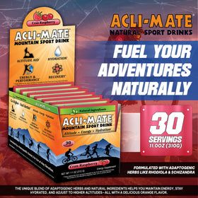 Acli-Mate Cranraspberry powder dissolving in cold water after a run to refresh