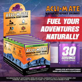 Acli-Mate grape drink prepared in a glass for refreshing post activity hydration