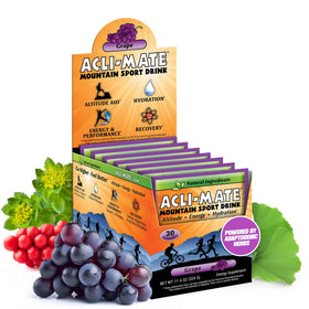 Acli-Mate Mountain Sport Drink grape packets for convenient on-the-go hydration