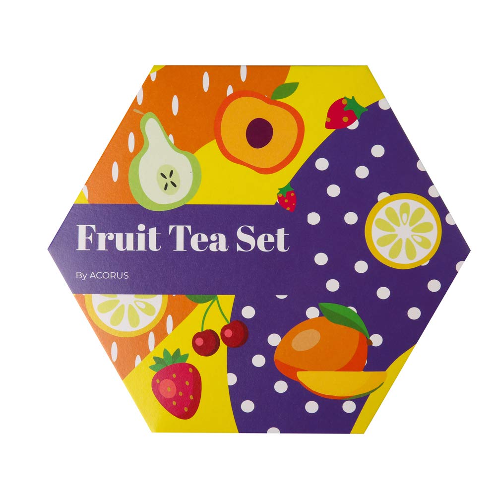 ACORUS EU quality standards label, emphasizing natural fruit and herb blends.