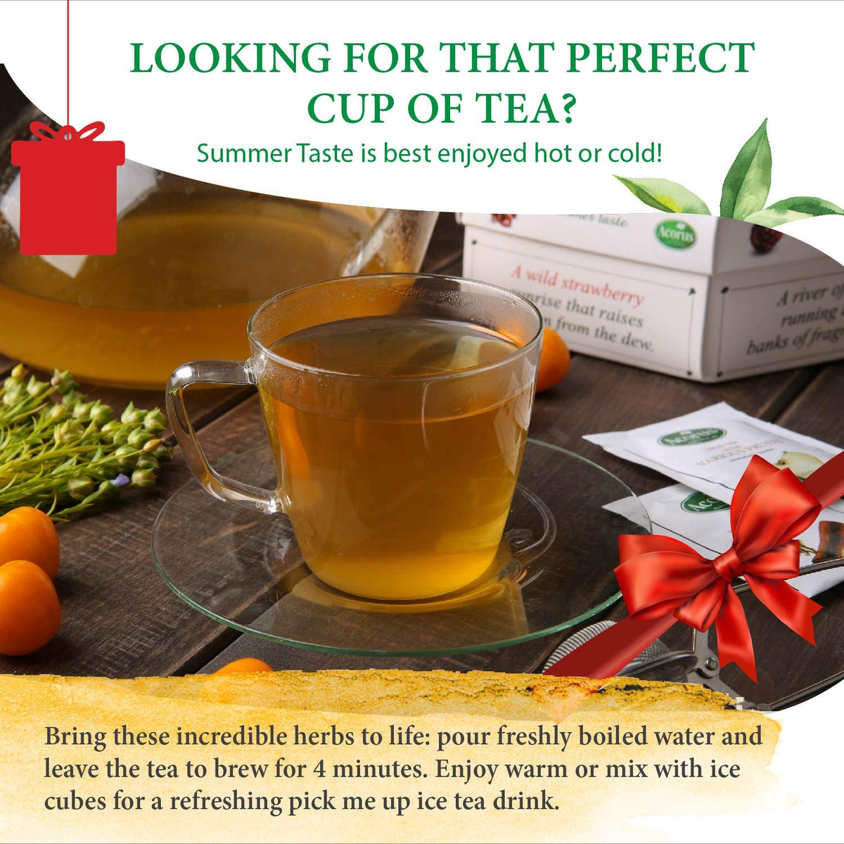 ACORUS natural herbal tea with no artificial additives