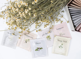 ACORUS peppermint blend tea, refreshing mint and crisp finish.