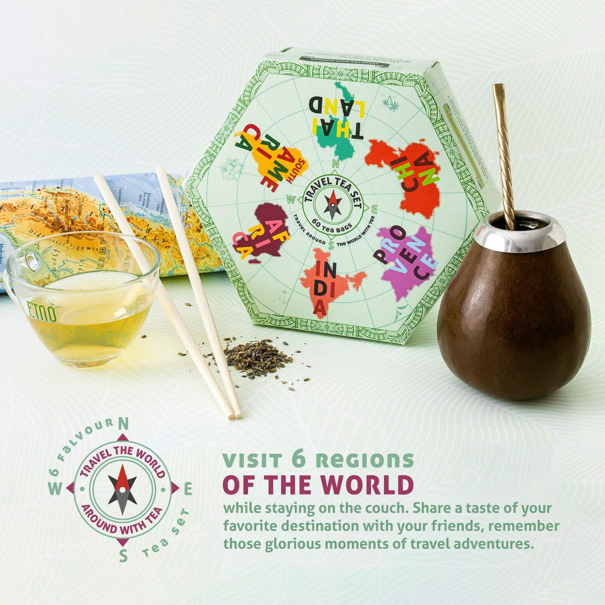 ACORUS Travel Tea Set features world destinations to spark a travel-inspired tea session.