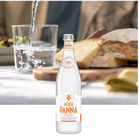 Acqua Panna sourced from Tuscan hills offering balanced flavor