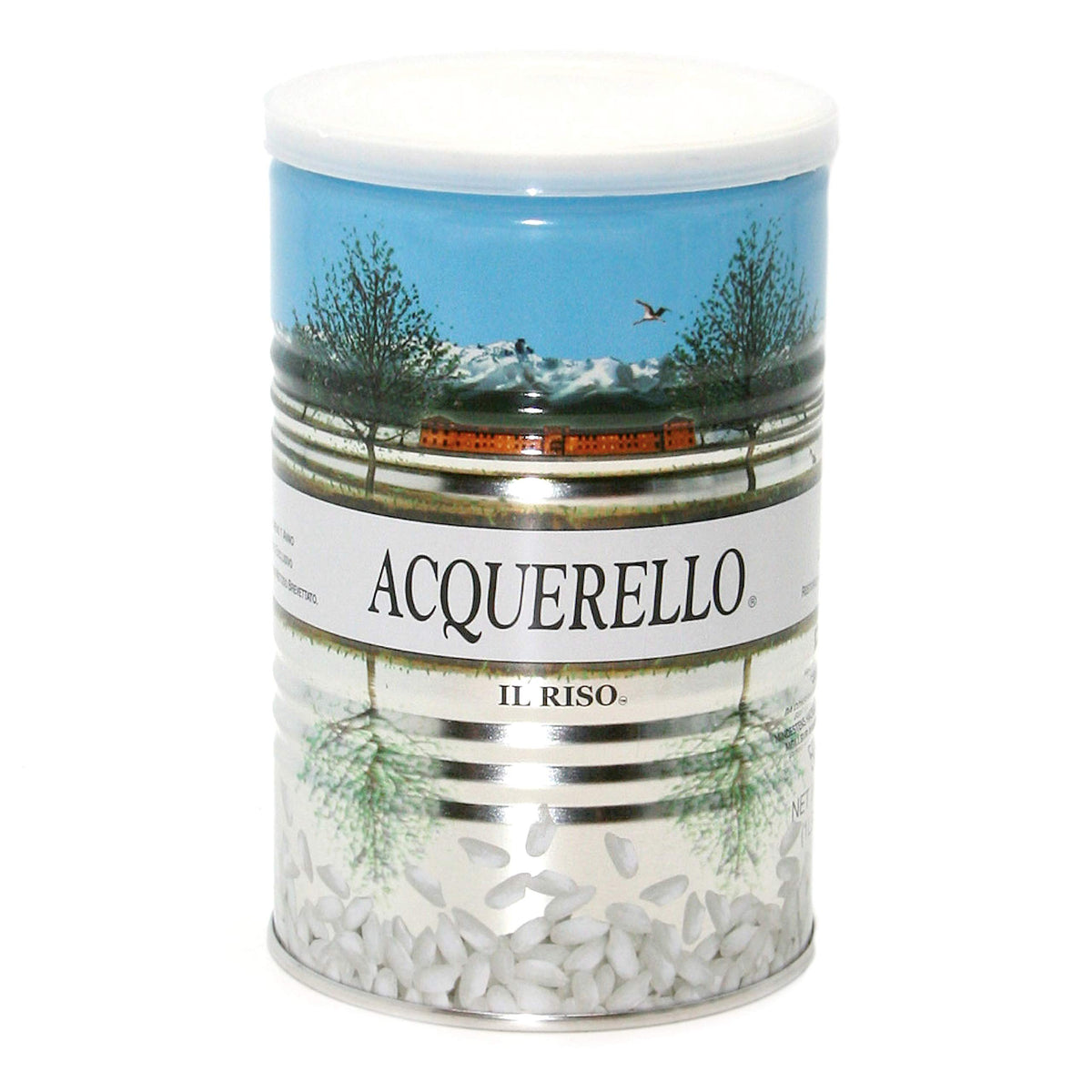 Acquerello Carnaroli aged risotto rice in tin for restaurant-quality risotto at home
