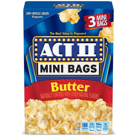 ACT II Butter Popcorn Mini Bags ready-to-heat for quick movie snacking