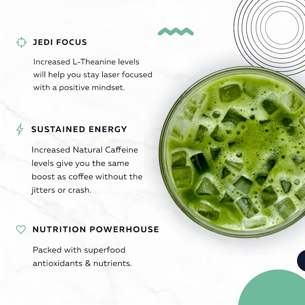 ACTA Matcha Energy Tea scoop image suggests simple, flexible servings for all-day focus.
