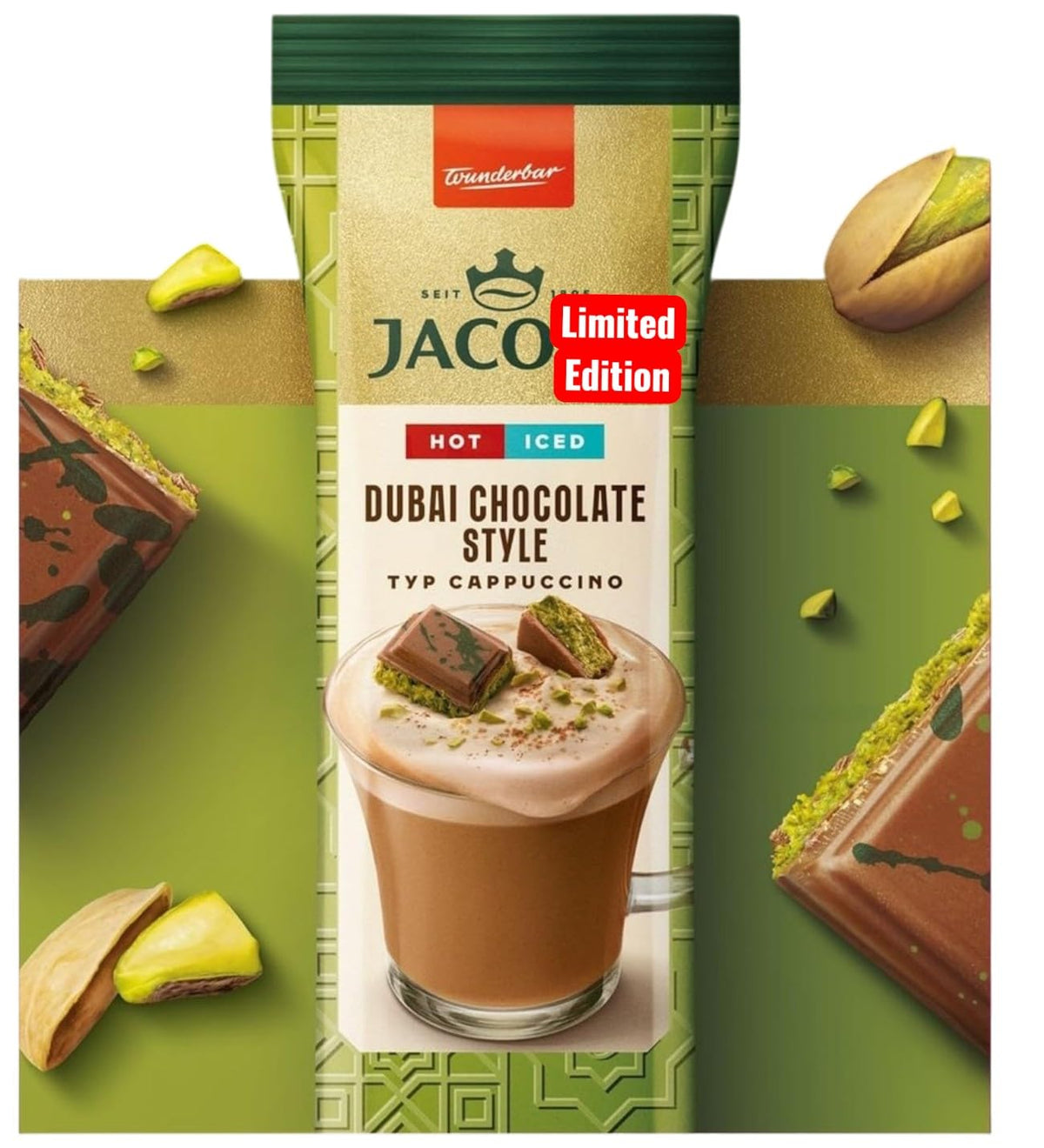 ActiNET Jacob’s Dubai hot or iced cappuccino for year-round enjoyment.