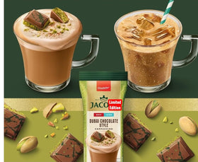 ActiNET Jacob’s Dubai pistachio chocolate cappuccino foam adds café-style crema at home.