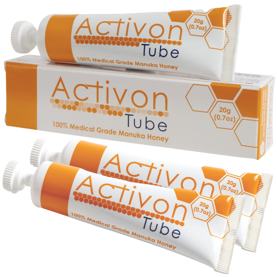 ActivOn 3-pack packaging for medical grade Manuka honey gel ready for wound care