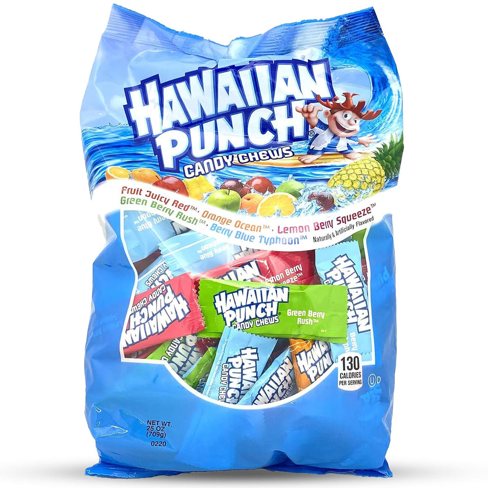 Adams & Brooks Hawaiian Punch Candy Chews big bag with assorted flavors for parties.