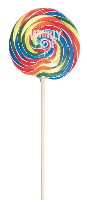 Adams and Brooks Whirly Pop rainbow swirl lollipops ideal for colorful party favors.