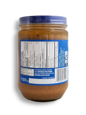ADAMS Crunchy Peanut Butter close-up reveals a two-ingredient formula