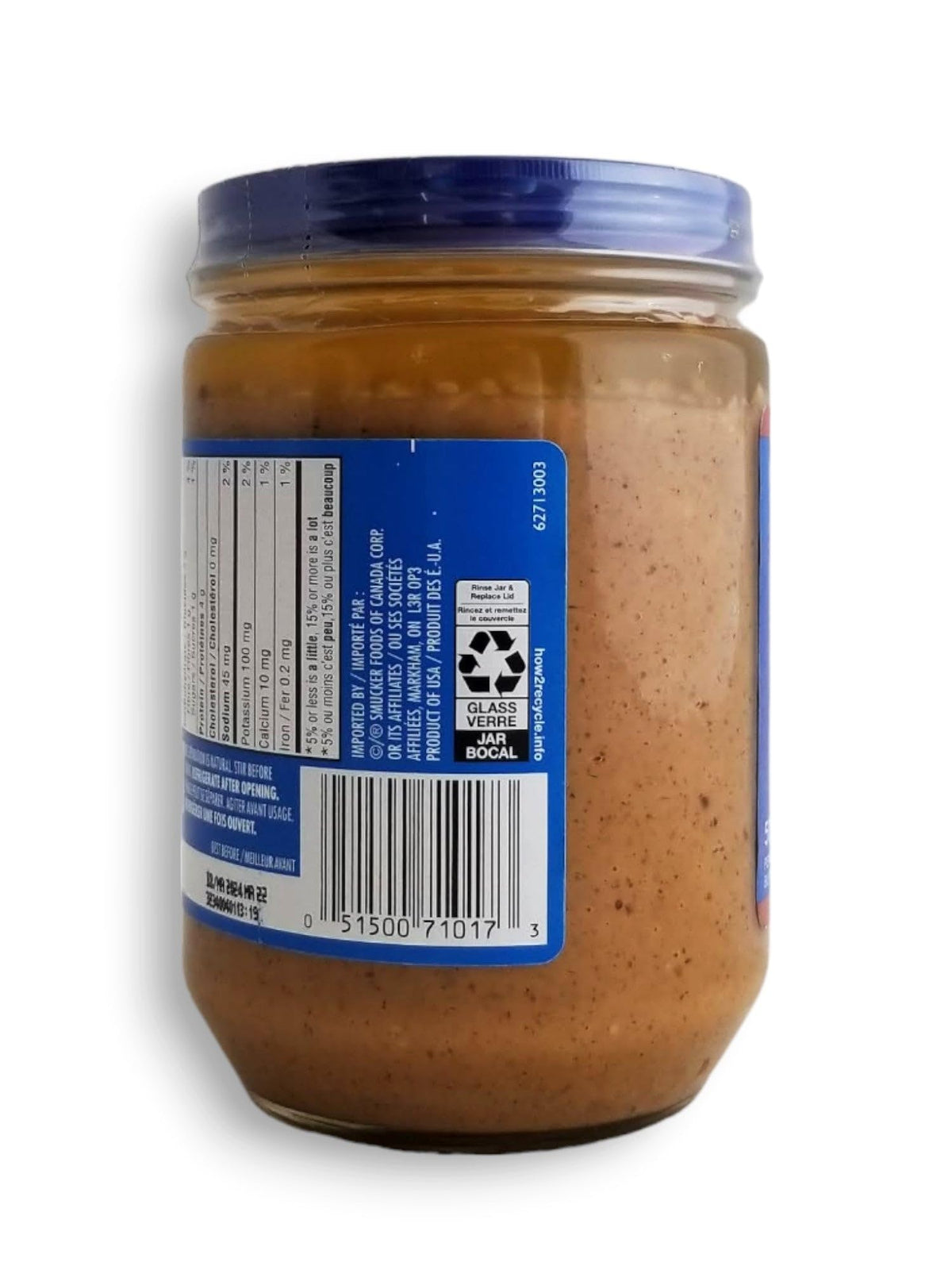 ADAMS Crunchy Peanut Butter in a smoothie, showcasing creamy texture