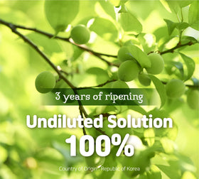 ADDERENITY Maesil syrup ingredients featuring Korean green plums.