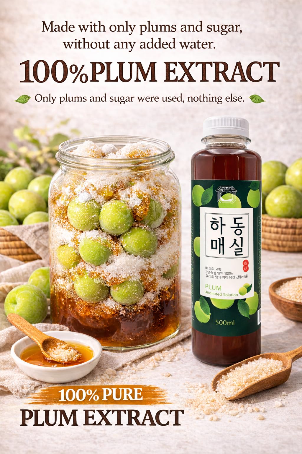 ADDERENITY Maesil syrup added to tea preparation to enhance aroma and sweetness.