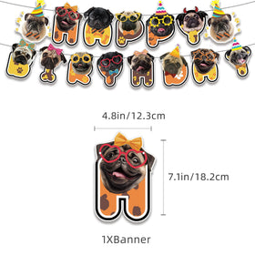 ADIANZI pug birthday cake topper elevates desserts with cute dog faces.