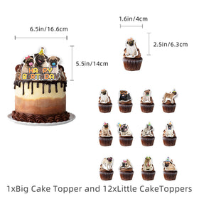 ADIANZI cupcake toppers feature different dog faces for charming treats.