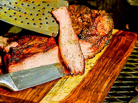 Adkins Ranch Style Steak Seasoning bottle pour setup ready for seasoning.