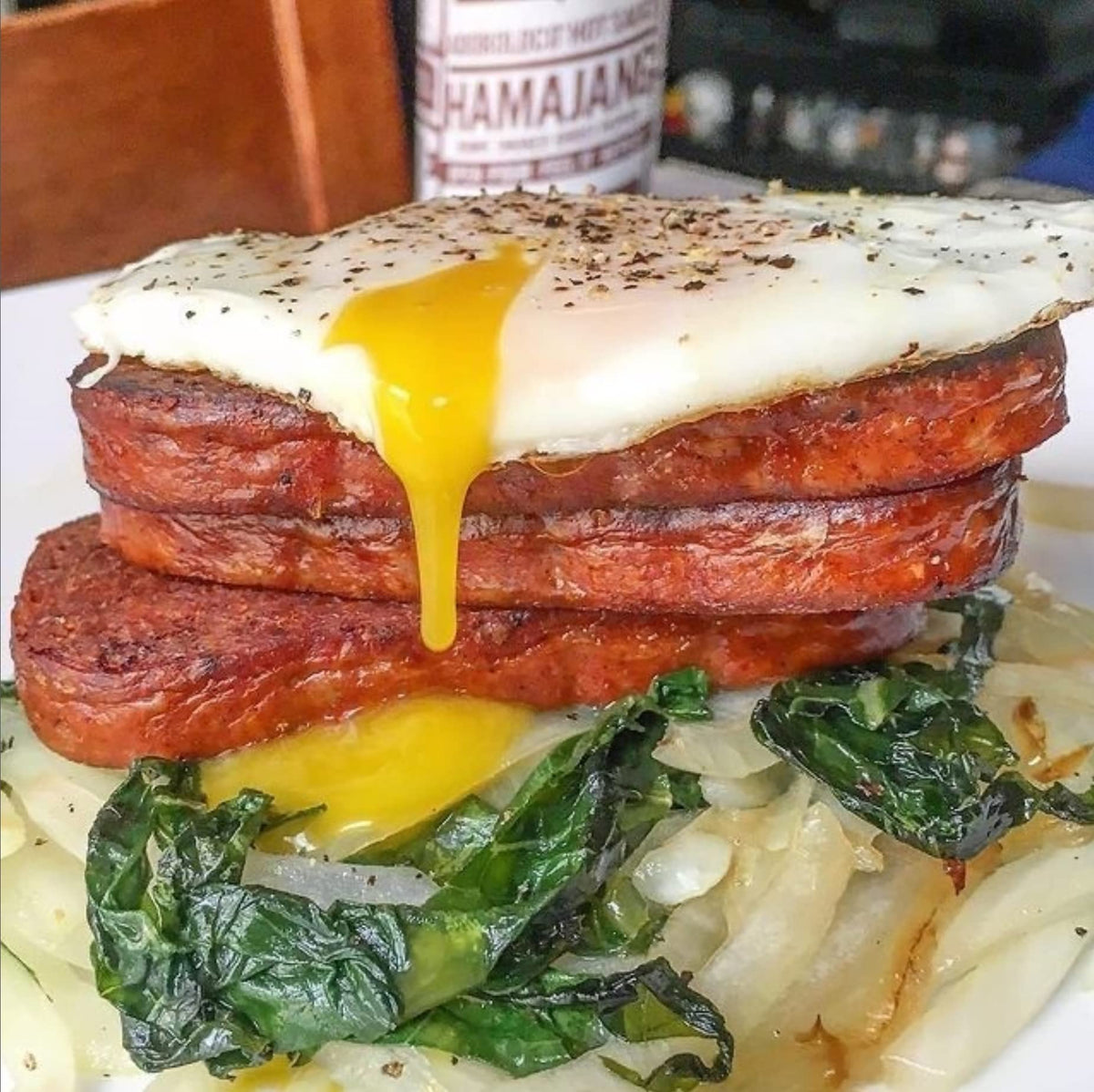 Adoboloco Hamajang eggs enhanced by smoky heat.