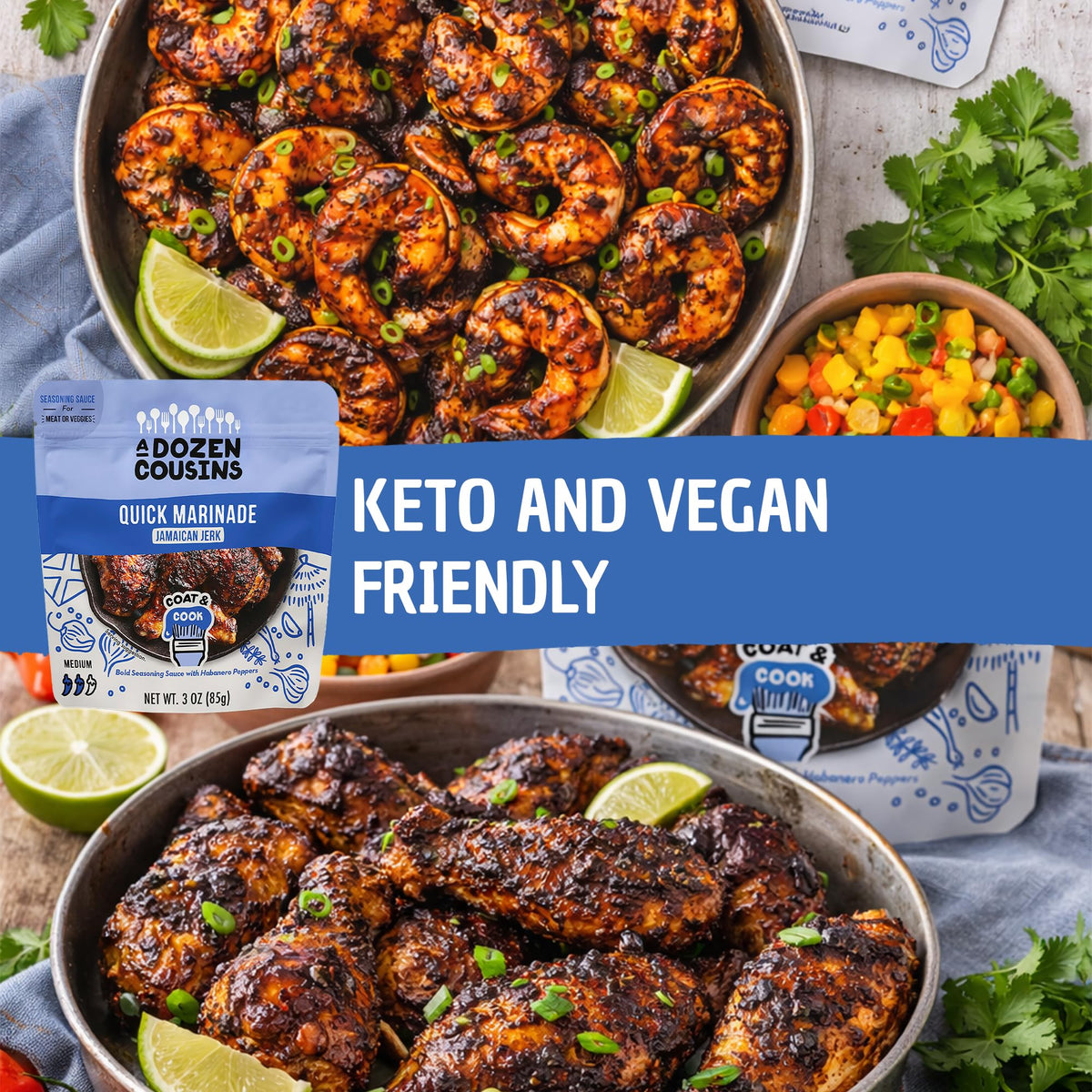 Pantry-friendly jerk sauce with long shelf life and Non-GMO notes