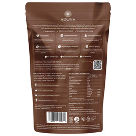 Aduna branding packaging emphasizes natural cacao and Ghanaian roots