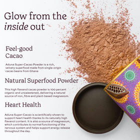 Aduna Super-Cacao Powder used in baking for bold chocolate flavor
