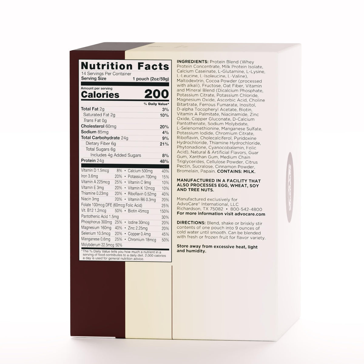 AdvoCare Meal Replacement Shake chocolate bottle, ready-to-drink for easy nutrition on the go.