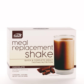 AdvoCare Meal Replacement Shake chocolate pouch for quick, protein-packed breakfast.